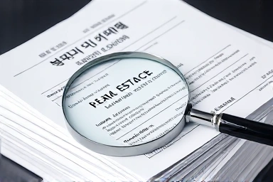 Magnifying glass over Korean land sale documents