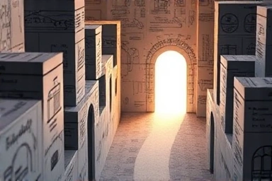 Symbolic maze representing safe land transaction