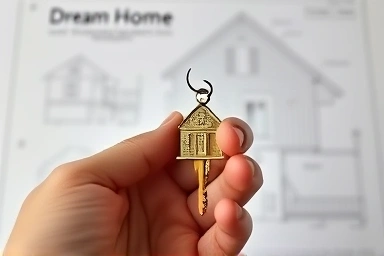 House key symbolizing home ownership and dream realization.