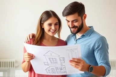 Young couple planning for a new home.