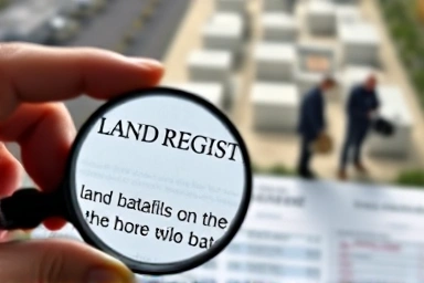 Magnifying glass revealing hidden dangers in land documents
