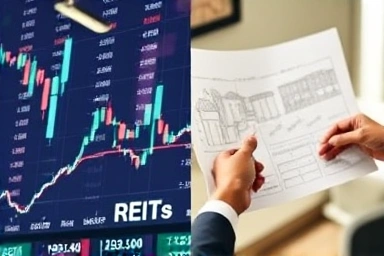 Split image comparing REITs and real estate funds for investment.