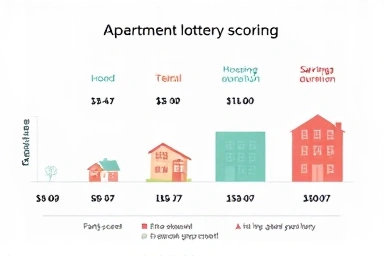 Abstract illustration of apartment lottery scoring elements