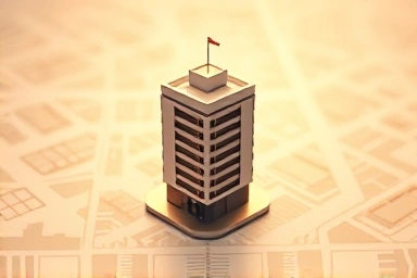 Symbolic miniature building representing investment success.