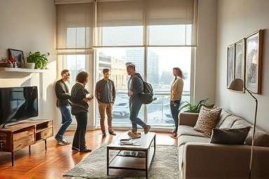 Modern studio apartment in a vibrant university town.