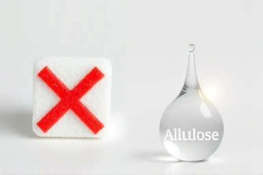 Allulose vs sugar, healthy sweetener comparison.