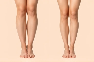 Before and after calf massage results for slimmer legs.