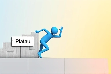 Symbolic image of overcoming a diet plateau with healthy eating.