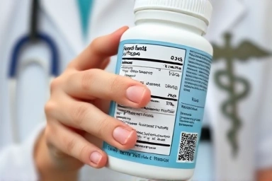 Close-up of diet supplement ingredients, medical symbols background