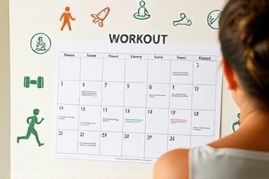 Person planning a sustainable workout schedule for effective diet.