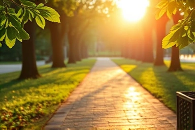 Peaceful park path, symbolizing steady fat loss journey.