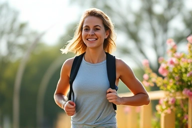 Healthy individual embodying vitality and successful body transformation.