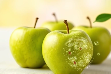 Green apples symbolizing fat reduction and natural health.