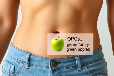 Symbolic representation of apple extract targeting abdominal fat.
