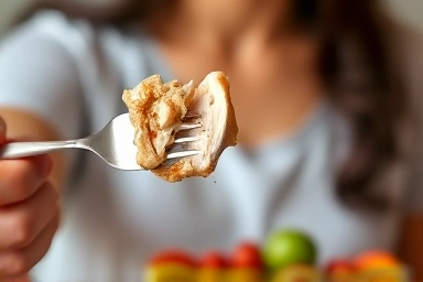 Person choosing healthy protein and vegetables