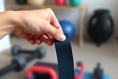 Choosing the right resistance band for home workout.