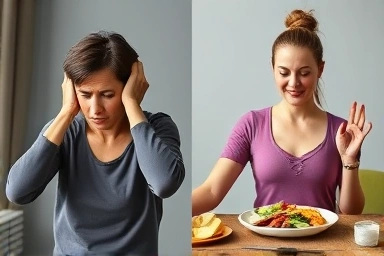 Diet struggle vs balanced health, thyroid health, energy and wellness