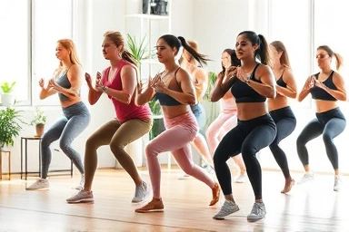 People exercising at home for inner thigh fat loss