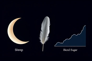 Symbolic representation of sleep, weight loss, and blood sugar balance.