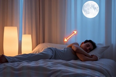 Peaceful sleep with fat burning effect symbolized