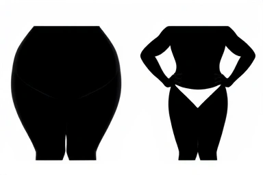 Diverse lower body shapes symbolizing different obesity types.