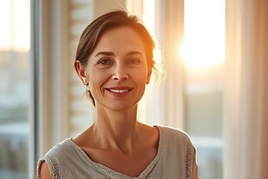 Person enjoying morning sunlight for health and appetite control.