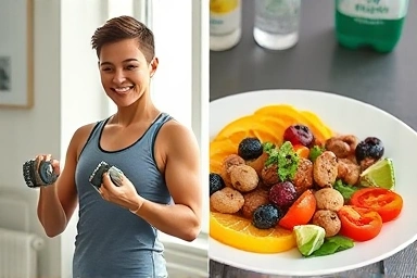 Synergy of exercise and balanced nutrition for fitness.