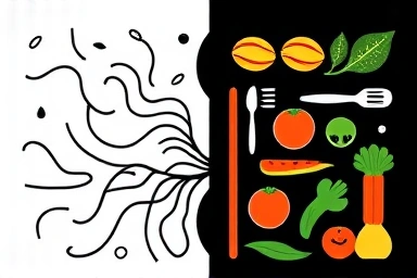 Symbolic representation of PCOS hormonal balance and diet