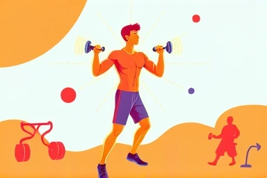 Athlete in motion with symbolic energy radiating, representing post-workout recovery and muscle building.