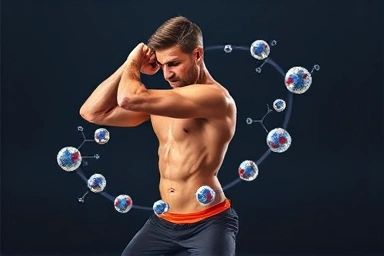 Energetic person exercising, symbolizing muscle growth and protein intake.