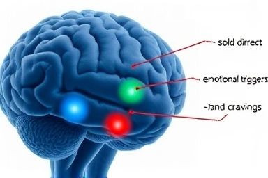 Brain pathways for physiological and emotional hunger signals.