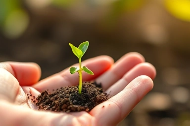 Symbol of sustainable health and growth through healthy habits.