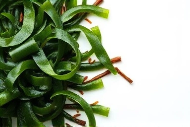 Fresh seaweed and kelp, healthy ingredients, nutrition