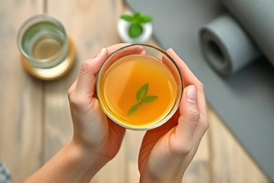 Person enjoying herbal tea for wellness.