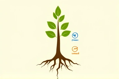 Graphic of a growing plant representing adolescent nutrition and growth.