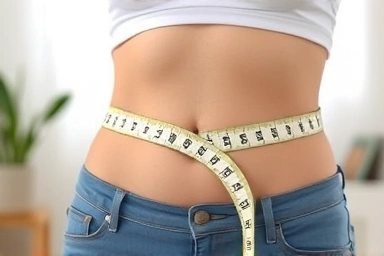 Measuring waist circumference for health and fitness tracking.