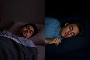 Contrast between poor sleep and restful sleep environment.
