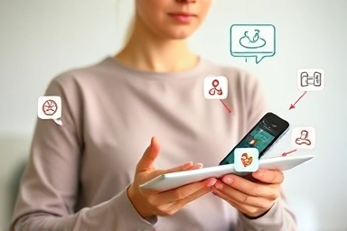 Choosing the right health app on a tablet.