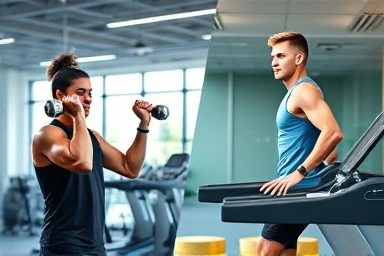Gym workout split: weightlifting and cardio for fat loss.