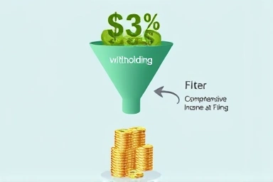 Money funnel illustrating tax refund process.