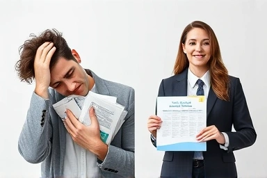 Financial stress transitioning to calm with a clear budget plan.