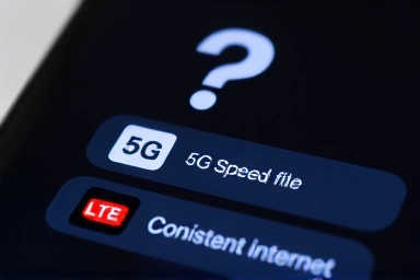 Comparing 5G and LTE speeds on a smartphone