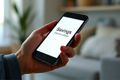Smartphone showing communication fee savings