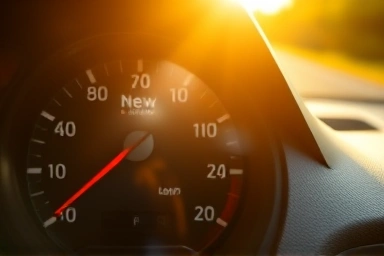 Car odometer with low mileage, symbolizing savings