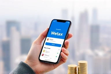 Smartphone app showing tax discount, financial savings