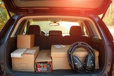 Emptying car trunk for better fuel economy and organized driving.