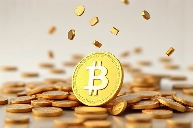 Scattered coins transforming into a single, valuable gold coin.