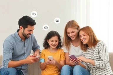 Family and friends sharing mobile data for cost savings.