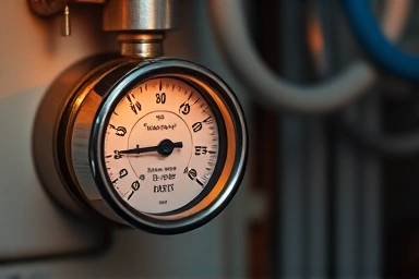 Home heating water flow meter, efficient energy symbol