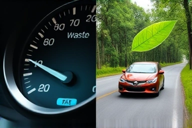 Car fuel efficiency and eco-friendly driving concept